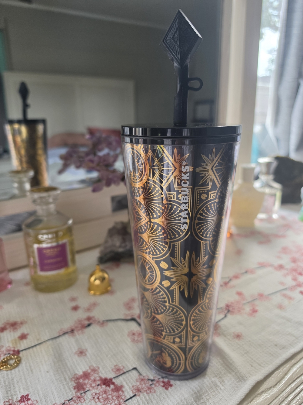 This is the limited-edition Starbucks Las Vegas Collection Black and Gold Venti